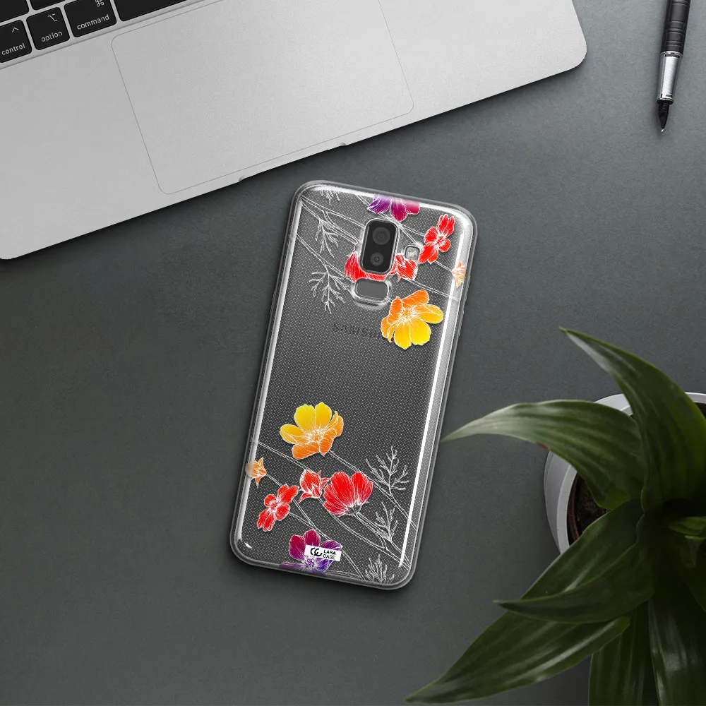 Hibiscus Flower Samsung J8 Clear TPU Case