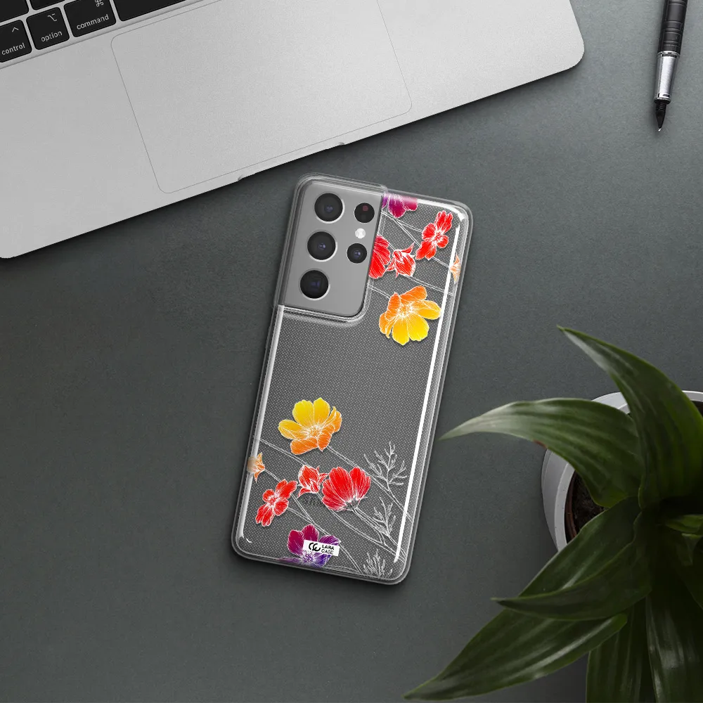 Hibiscus Flower Samsung S21 Ultra Clear TPU Case