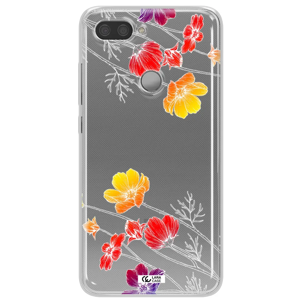 Hibiscus Flower Xiaomi Mi 8 Lite Clear TPU Case