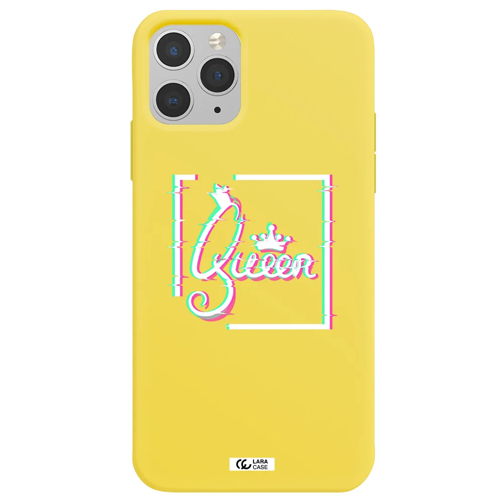 Queen Apple iPhone 11 pro max Silicone canary yellow Case