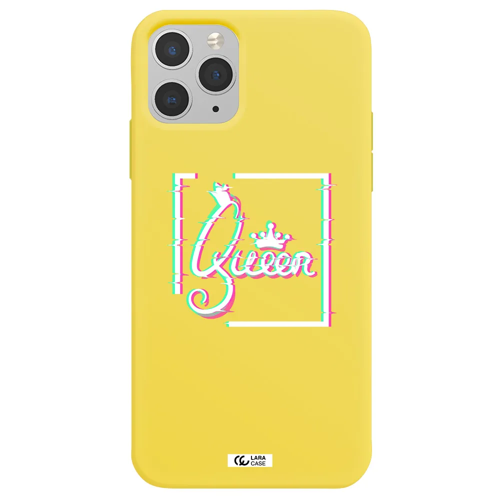 Queen Apple iPhone 11 pro Silicone canary yellow Case