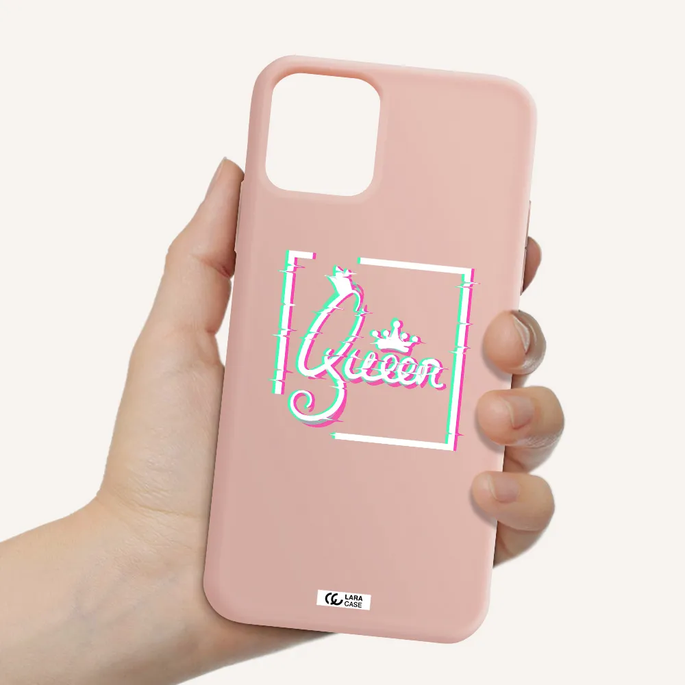 Queen Apple iPhone 11 pro Silicone pastel pink Case