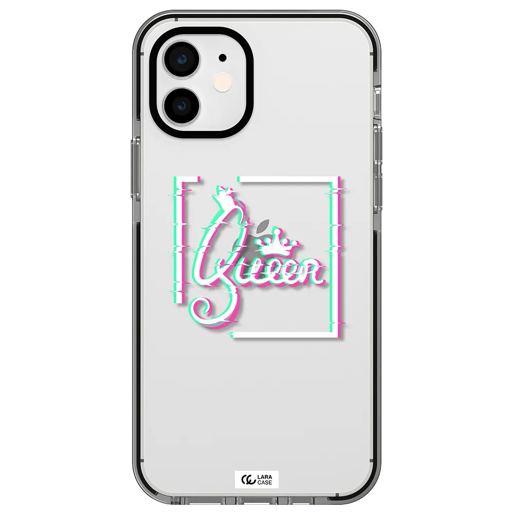 Queen Apple iPhone 12 impact black border Case
