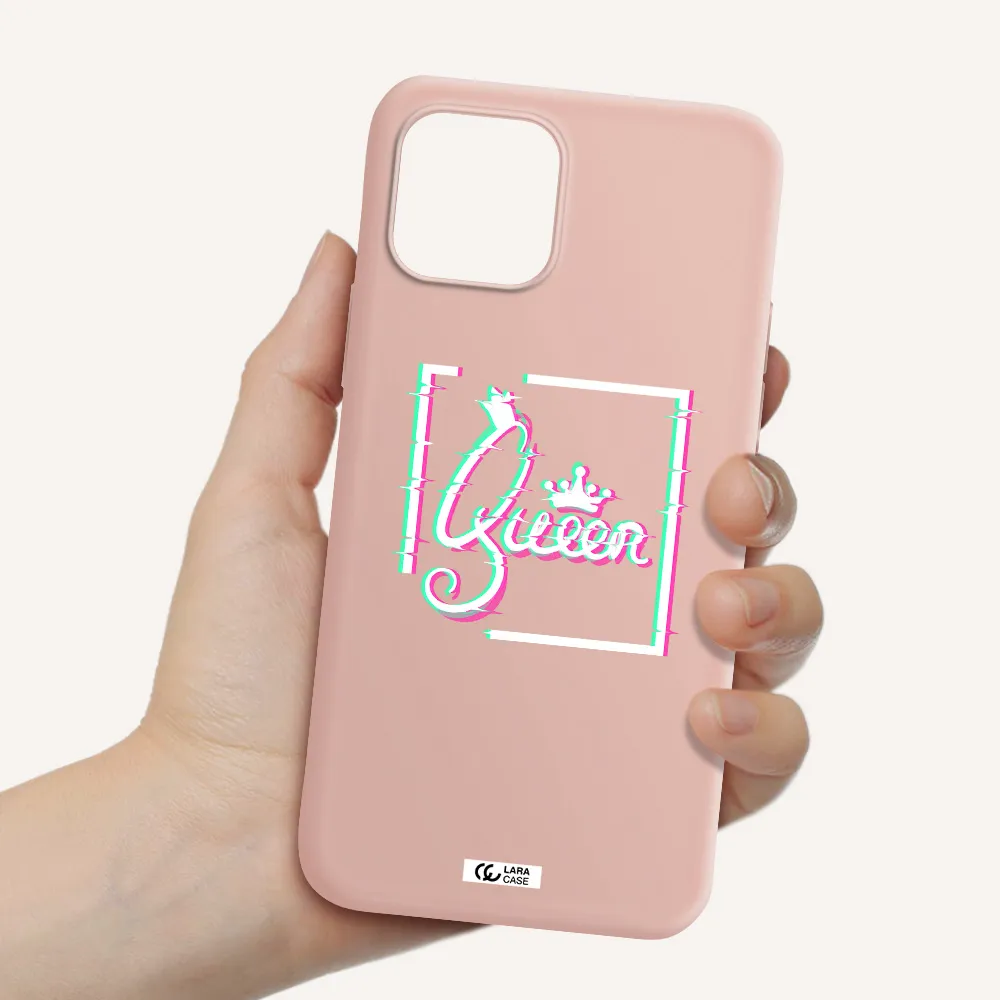 Queen Apple iPhone 12 mini Silicone pastel pink Case