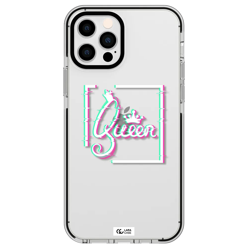 Queen Apple iPhone 12 pro impact black border Case