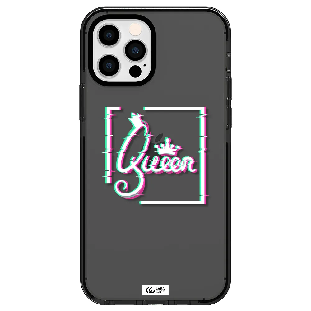 Queen Apple iPhone 12 pro impact Smoke Black Case