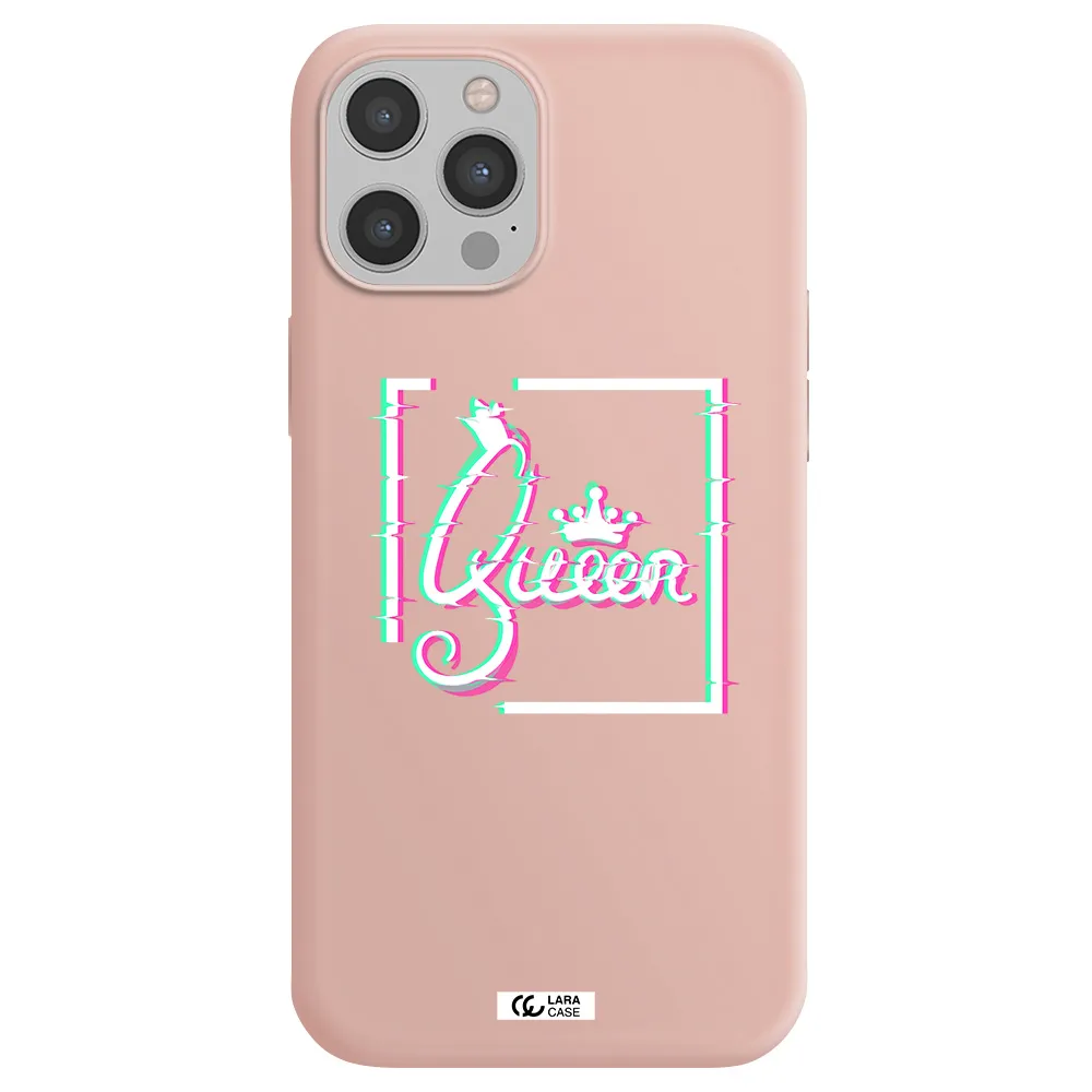 Queen Apple iPhone 12 pro max Silicone pastel pink Case