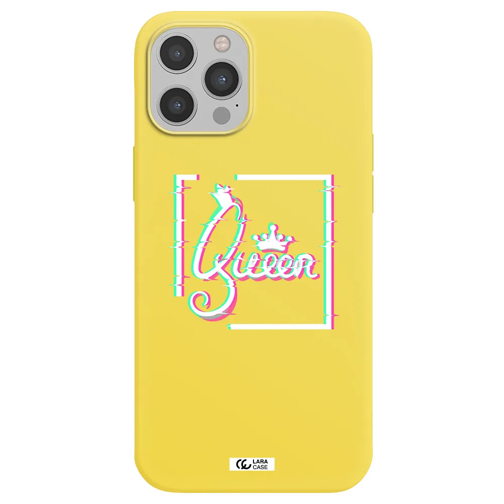 Queen Apple iPhone 12 pro Silicone canary yellow Case
