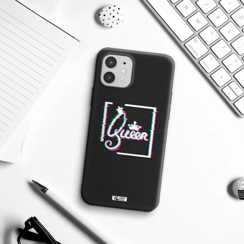 Queen Apple iPhone 12 Silicone black Case