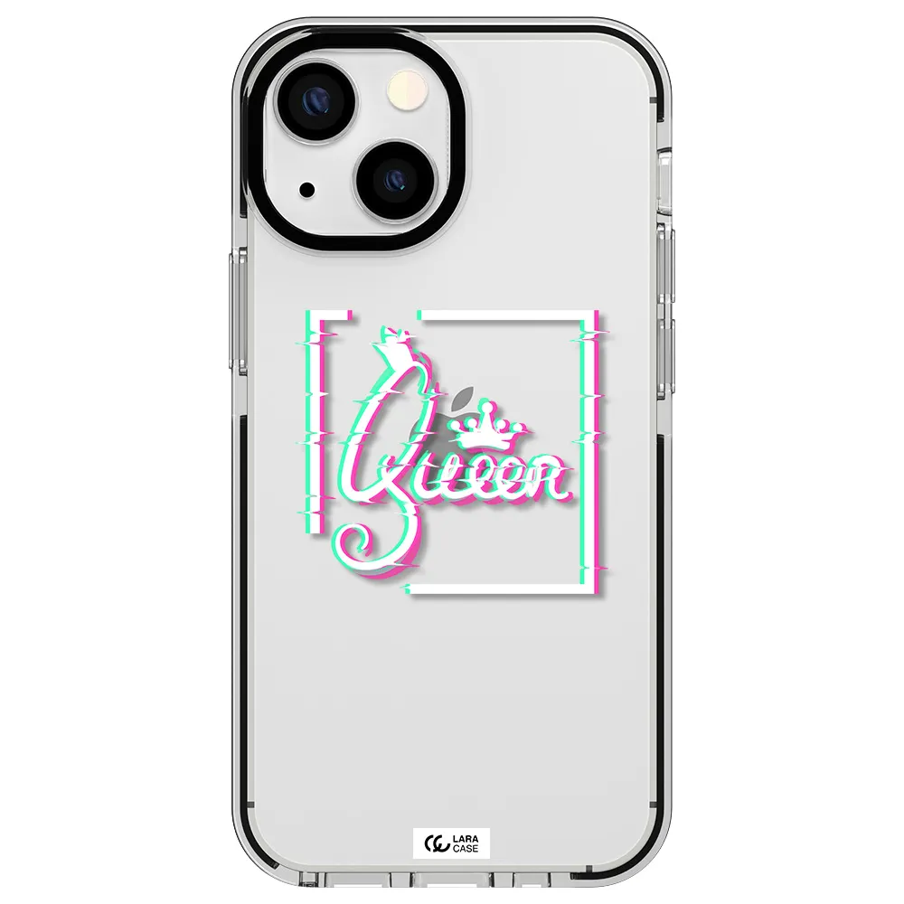 Queen Apple iPhone 13 mini impact black border Case