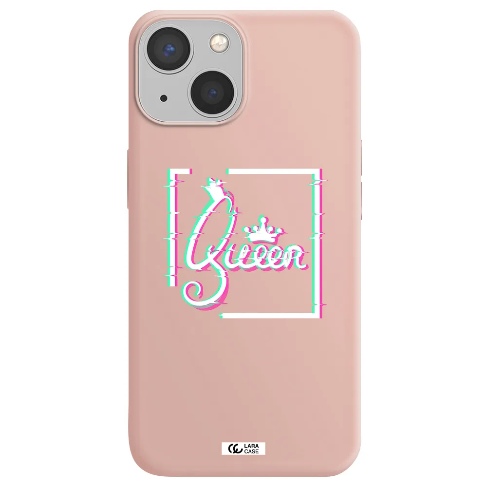 Queen Apple iPhone 13 mini Silicone pastel pink Case