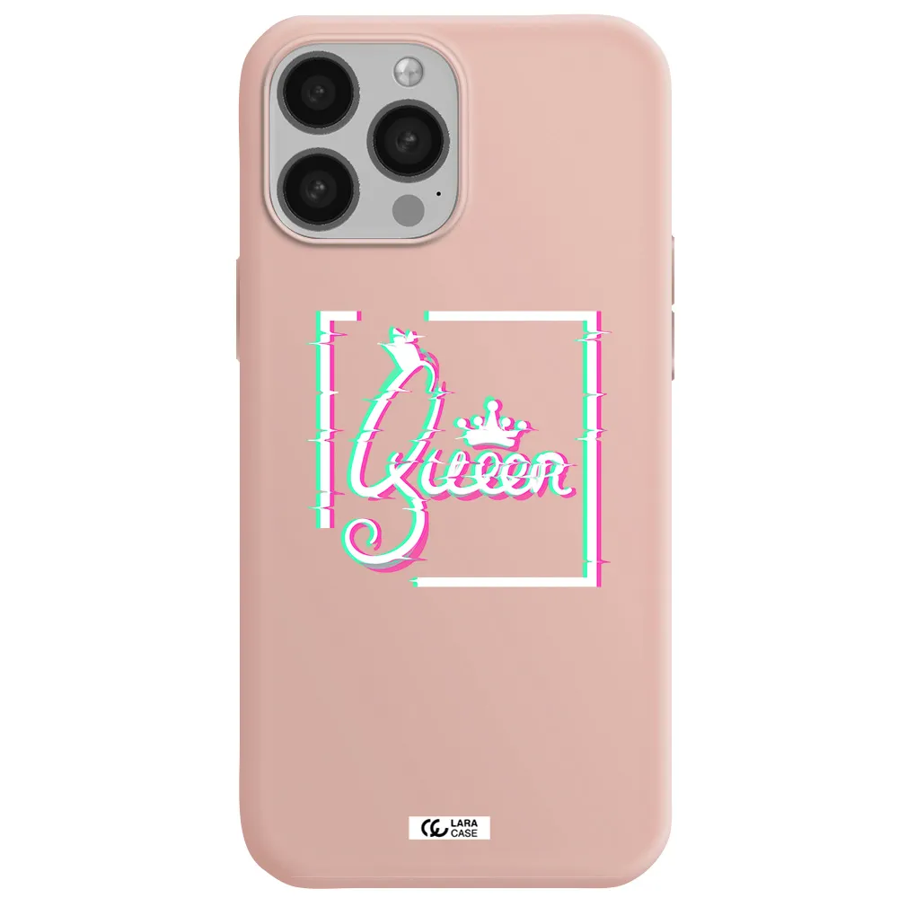 Queen Apple iPhone 13 Pro Silicone pastel pink Case
