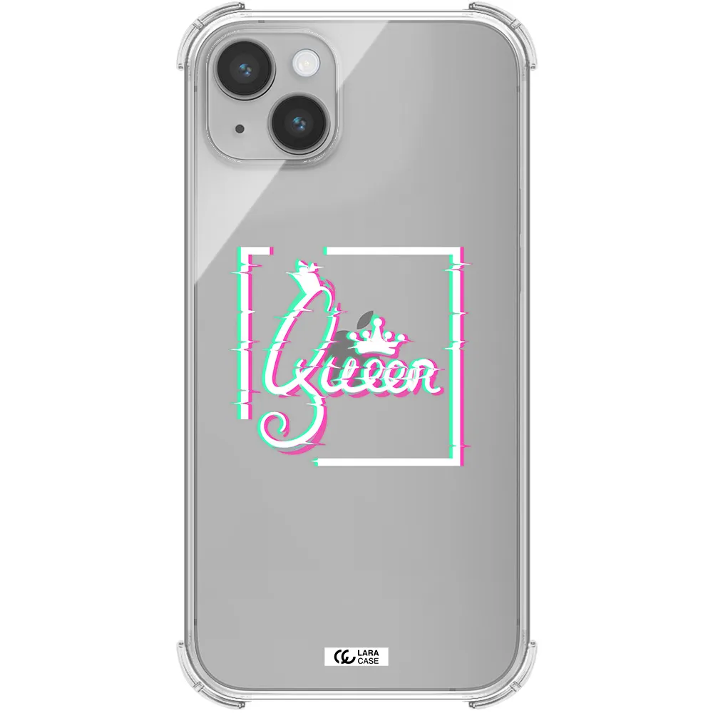 Queen Apple iPhone 14 plus Clear PC Case