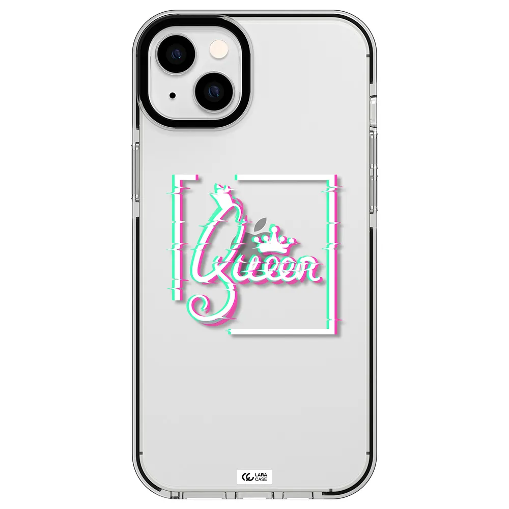 Queen Apple iPhone 14 plus impact black border Case
