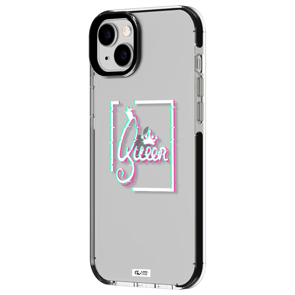 Queen Apple iPhone 14 plus impact black border Case