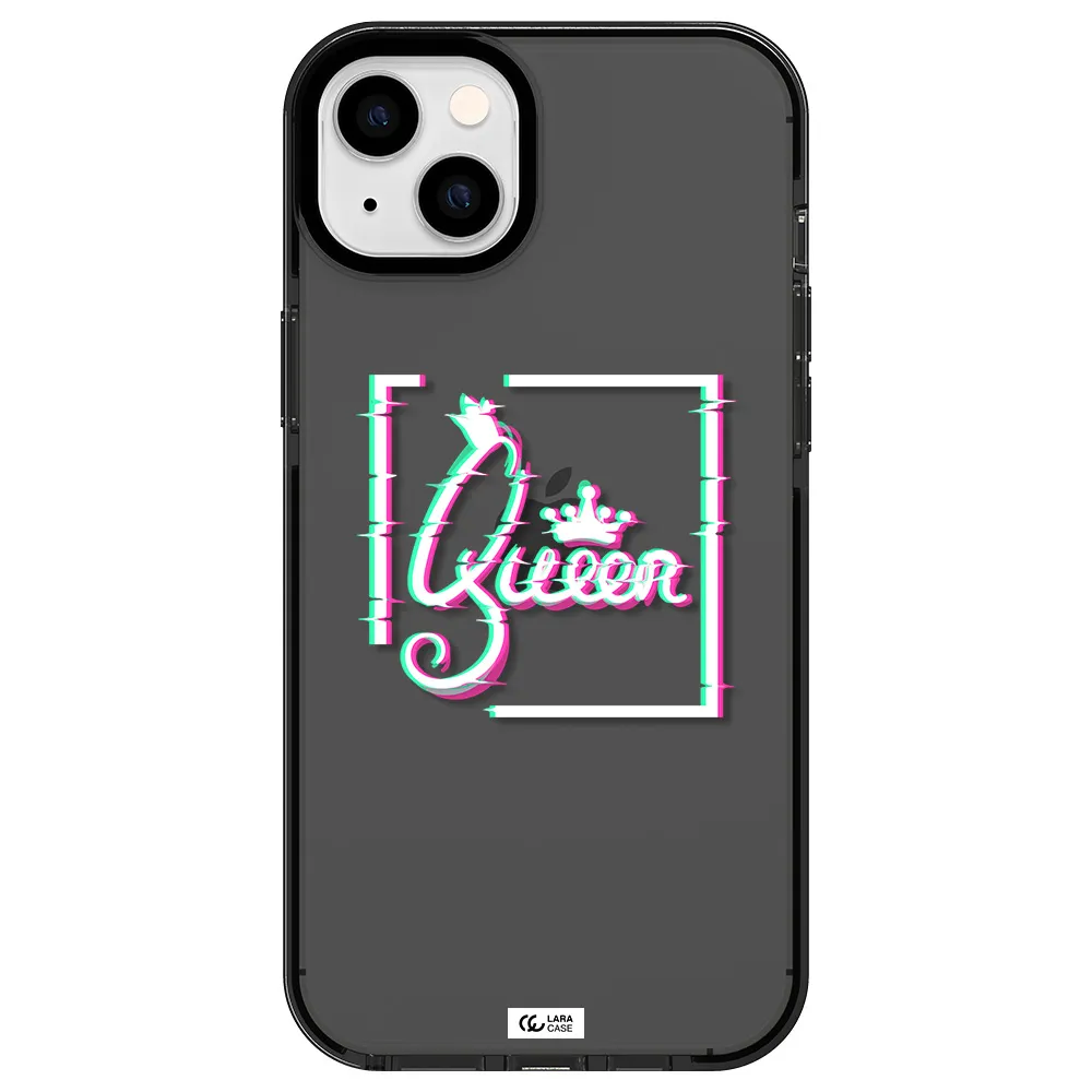 Queen Apple iPhone 14 plus impact Smoke Black Case