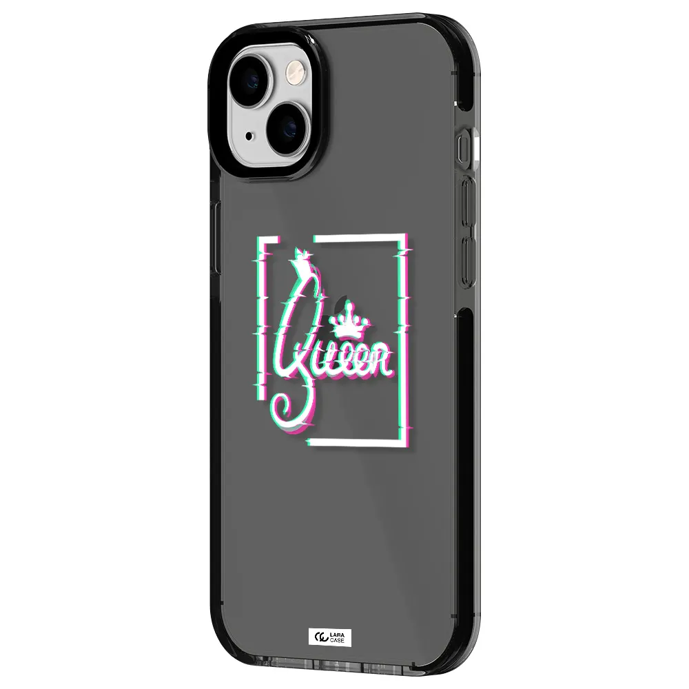 Queen Apple iPhone 14 plus impact Smoke Black Case