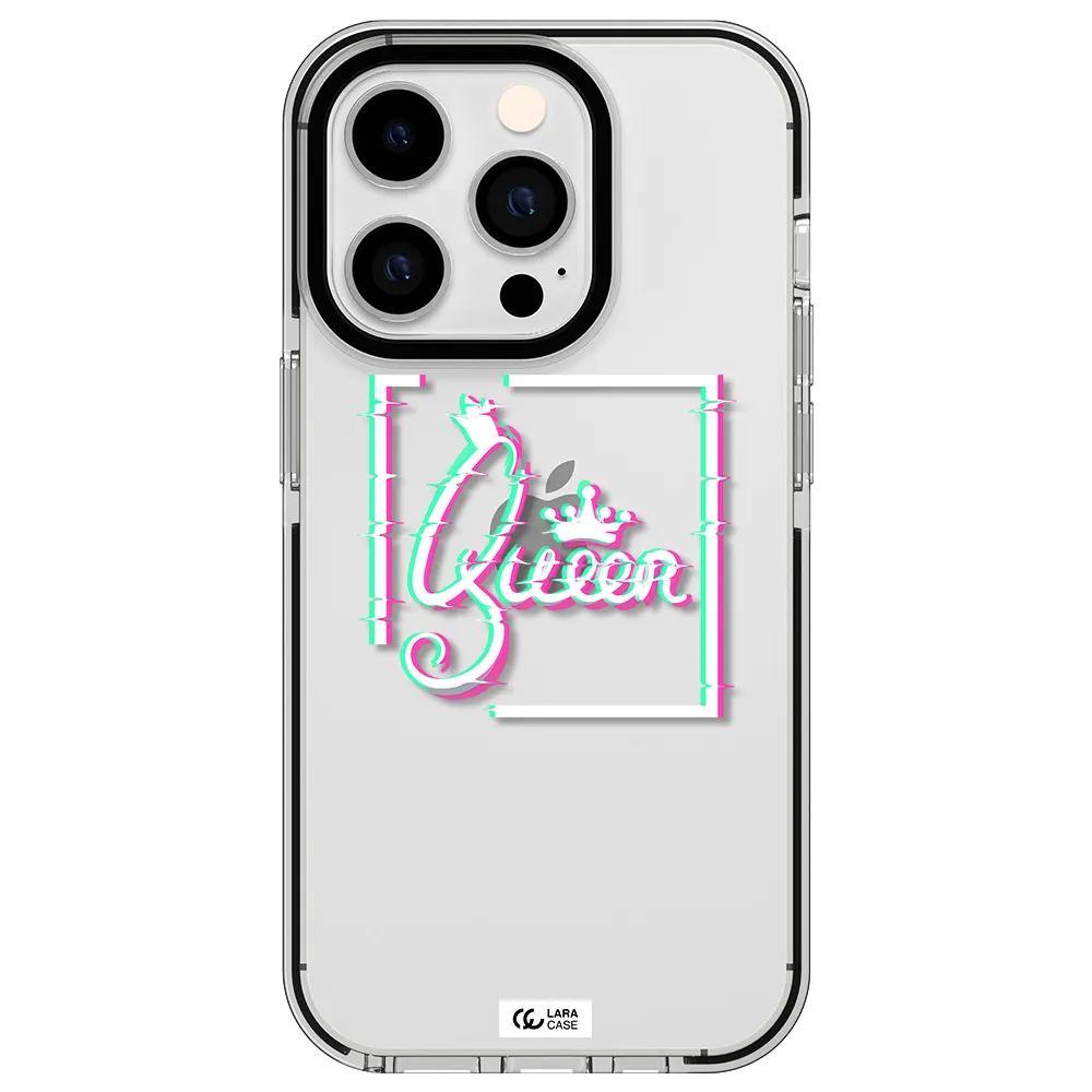 Queen Apple iPhone 14 pro impact black border Case