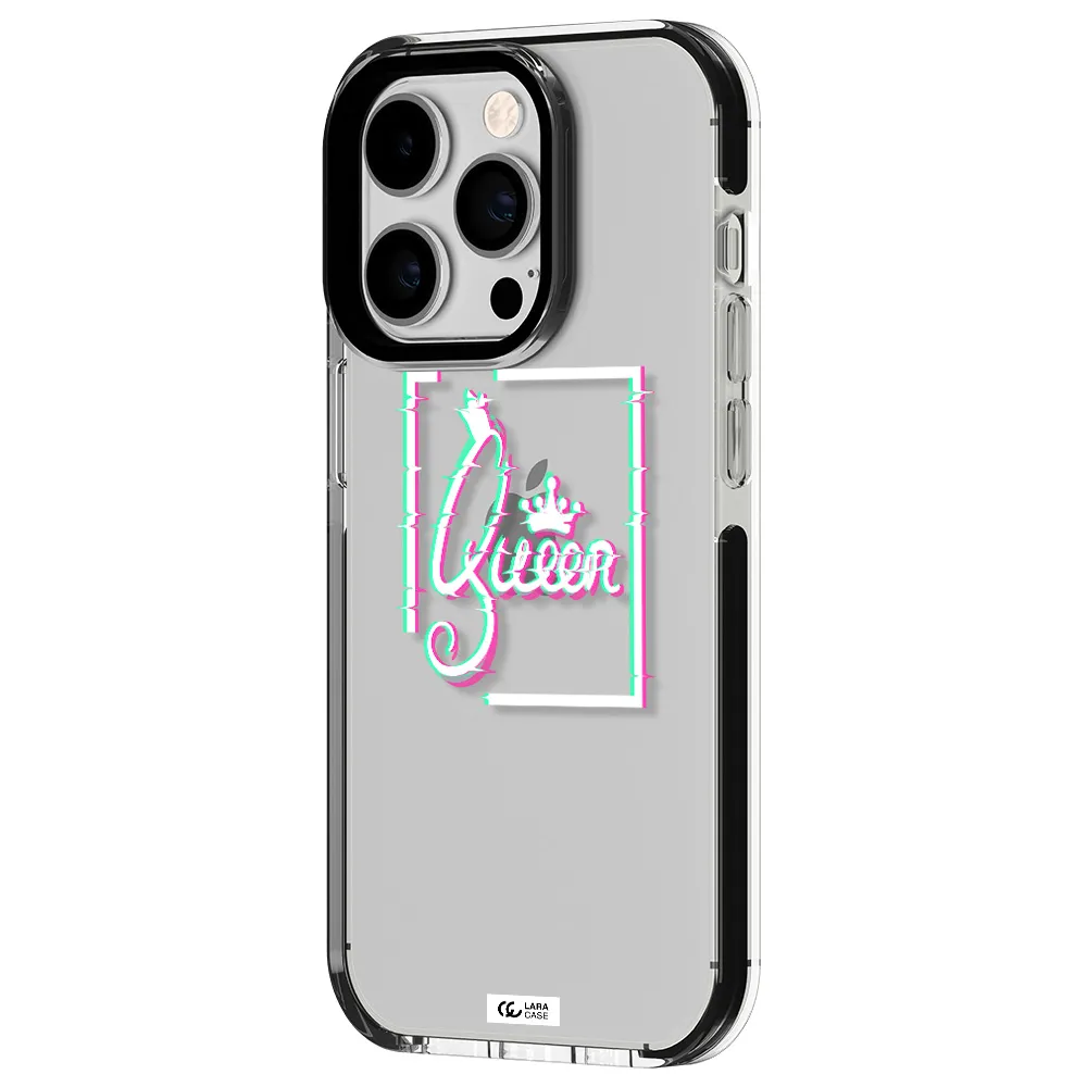 Queen Apple iPhone 14 pro impact black border Case