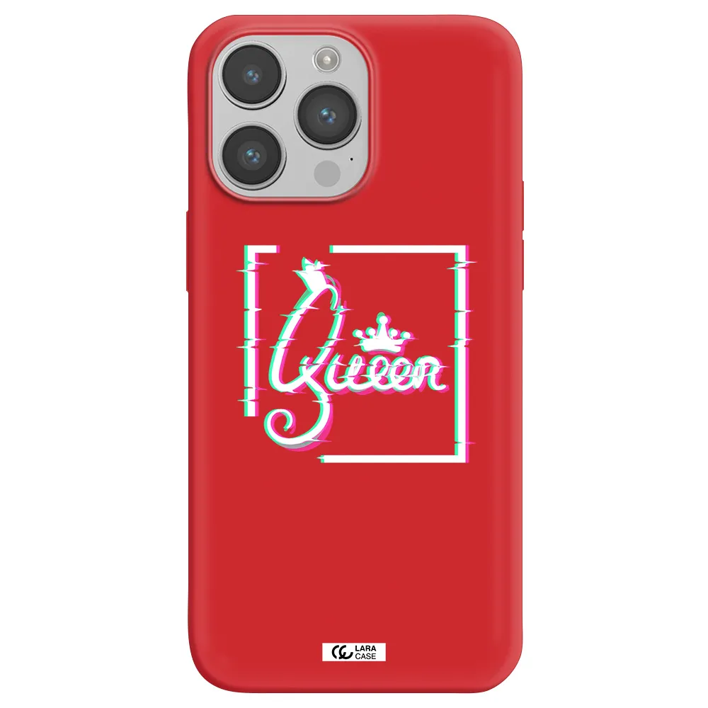 Queen Apple iPhone 14 pro max Silicone Imperial Red Case
