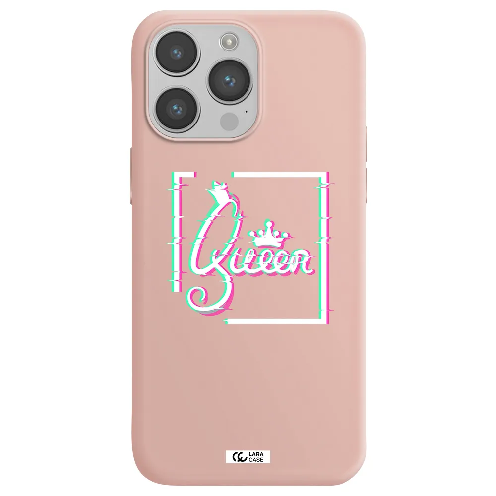 Queen Apple iPhone 14 pro Silicone pastel pink Case