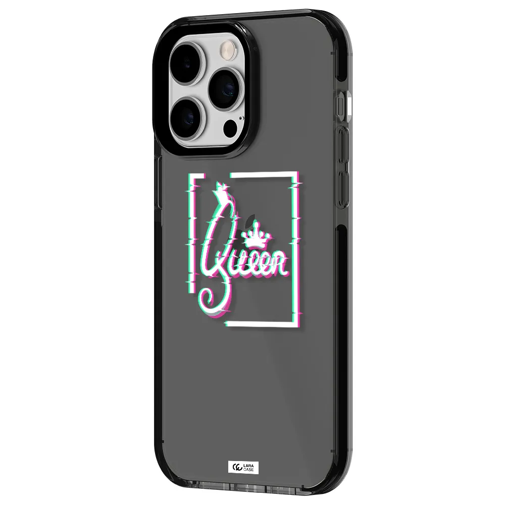 Queen Apple iPhone 15 Pro impact Smoke Black Case