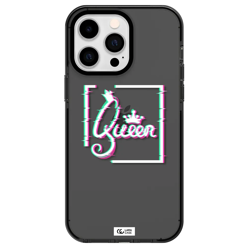 Queen Apple iPhone 15 Pro Max impact Smoke Black Case