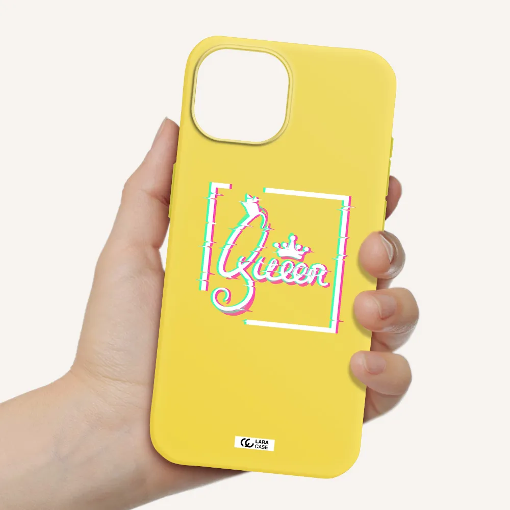Queen Apple iPhone 15 Silicone canary yellow Case