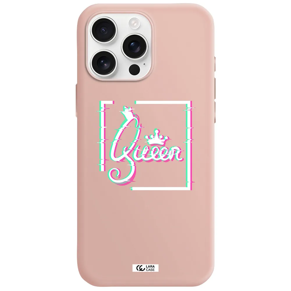 Queen Apple Iphone 16 Pro Max Silicone Pastel Pink Case