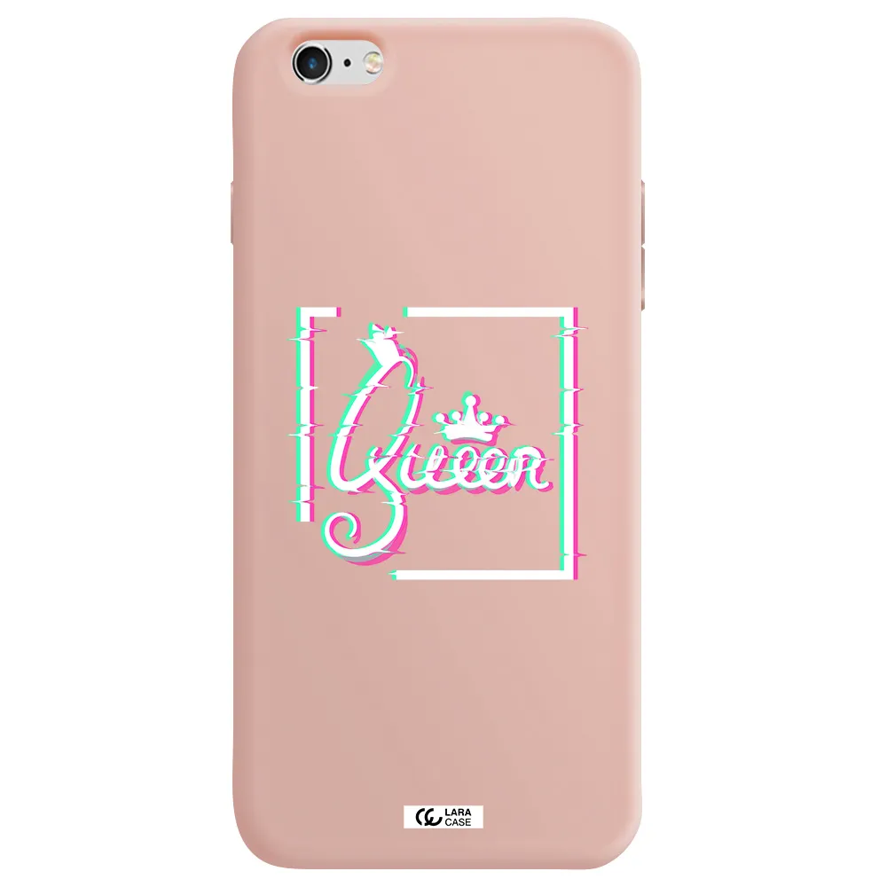 Queen Apple iPhone 6 plus Silicone pastel pink Case