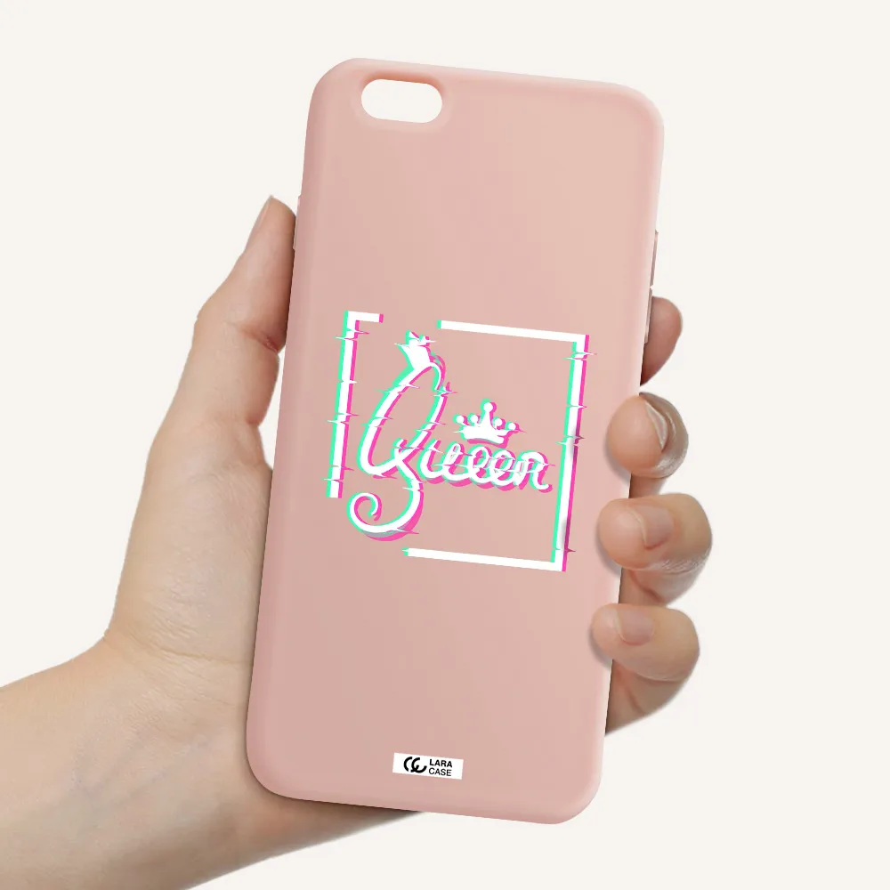 Queen Apple iPhone 6 plus Silicone pastel pink Case