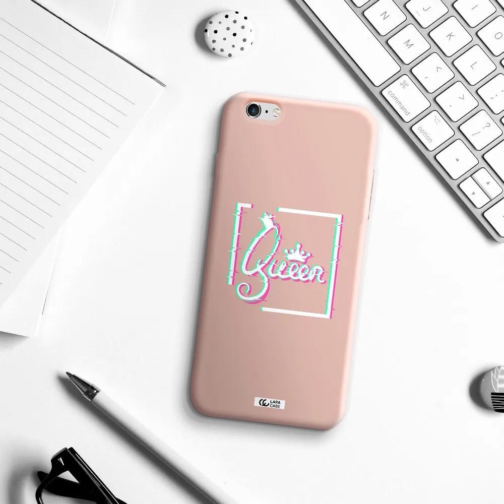 Queen Apple iPhone 6 plus Silicone pastel pink Case