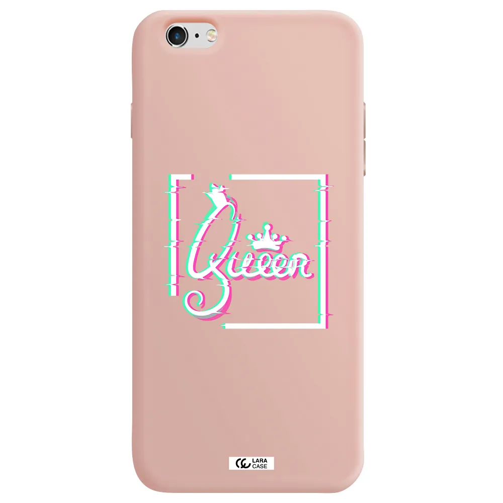 Queen Apple iPhone 6 s plus Silicone pastel pink Case