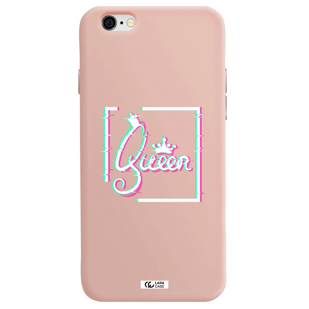 Queen Apple iPhone 6 Silicone pastel pink Case