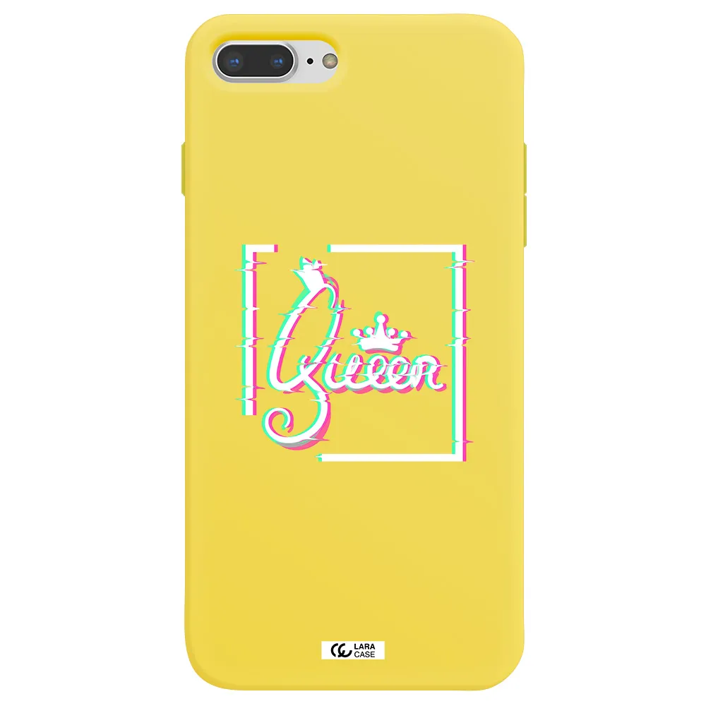Queen Apple iPhone 7 plus Silicone canary yellow Case