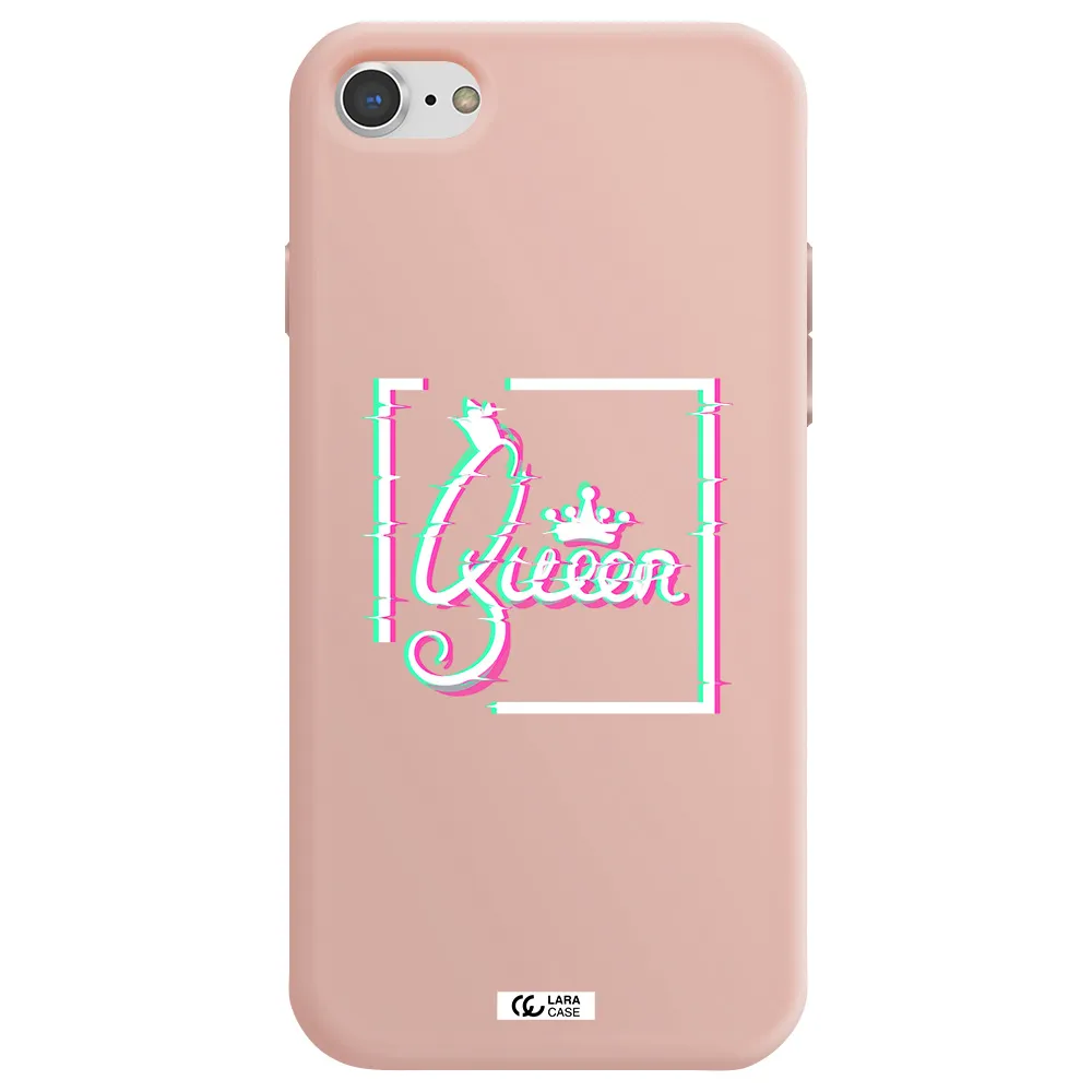 Queen Apple iPhone 7 Silicone pastel pink Case