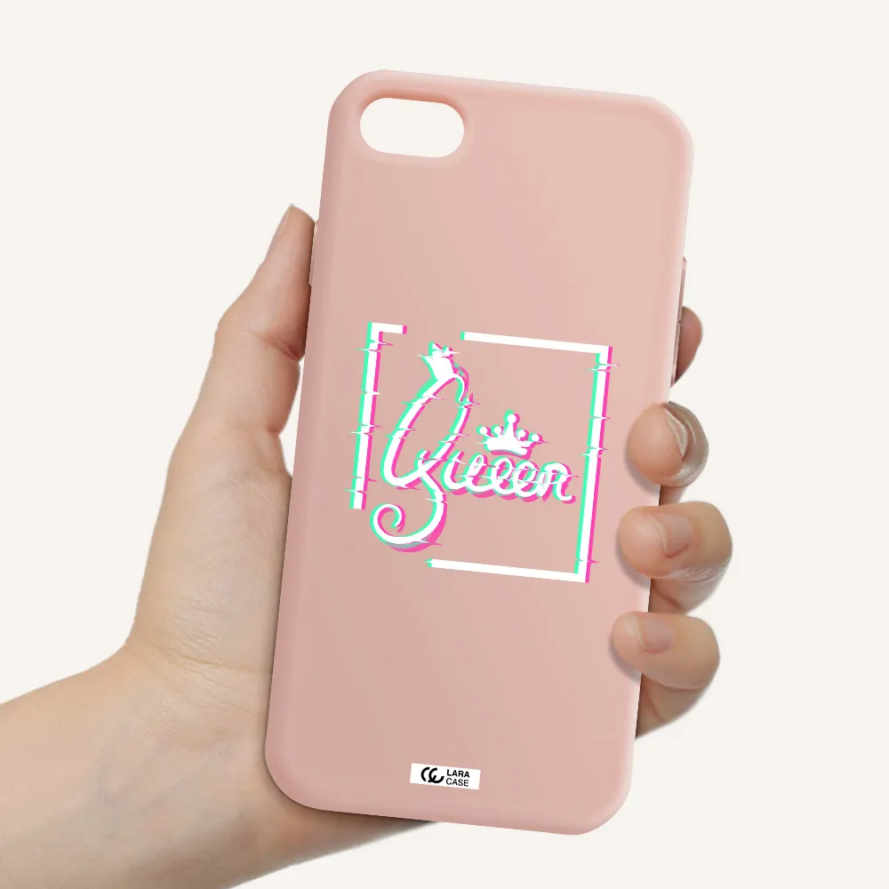 Queen Apple iPhone 7 Silicone pastel pink Case