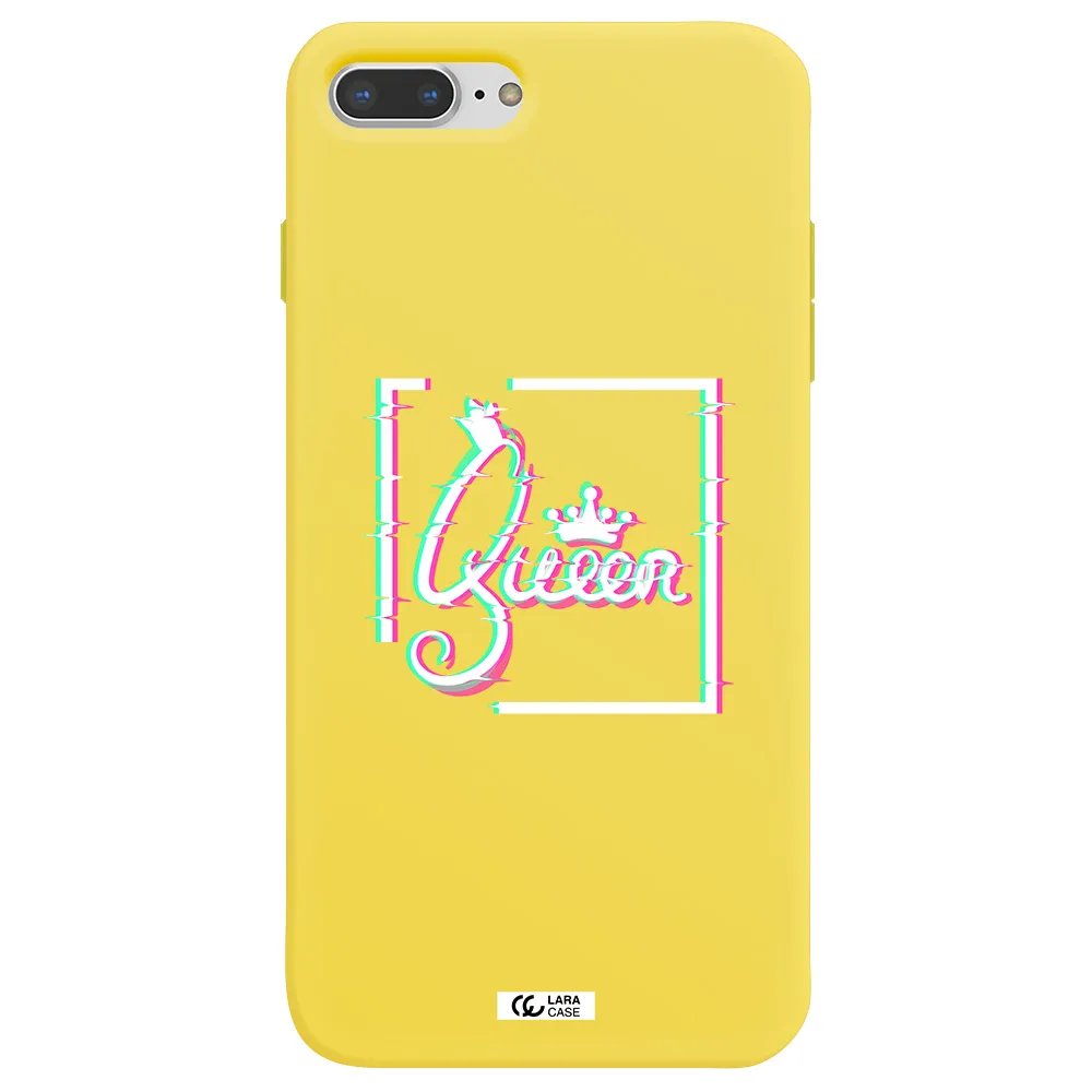 Queen Apple iPhone 8 plus Silicone canary yellow Case