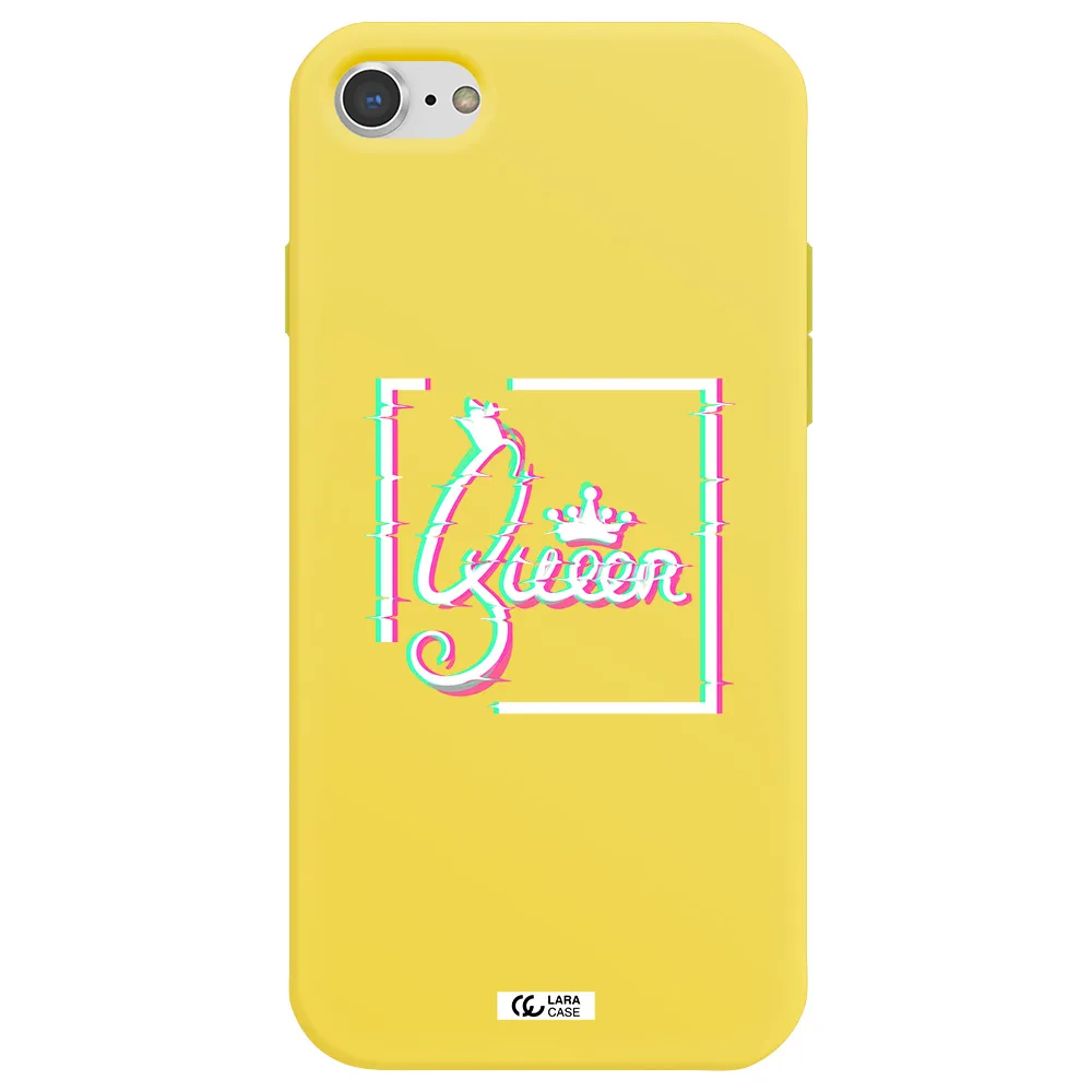 Queen Apple iPhone 8 Silicone canary yellow Case