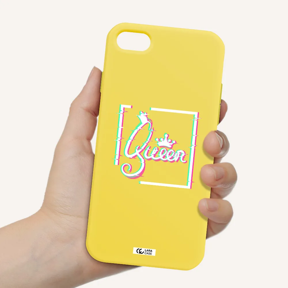 Queen Apple iPhone 8 Silicone canary yellow Case