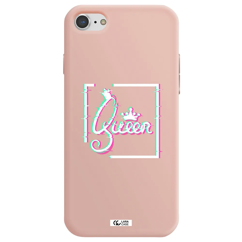 Queen Apple iPhone 8 Silicone pastel pink Case