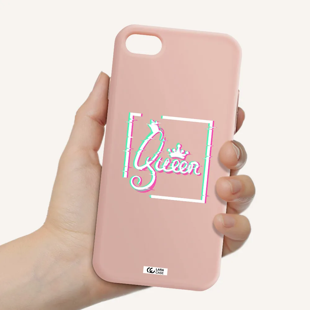 Queen Apple iPhone 8 Silicone pastel pink Case
