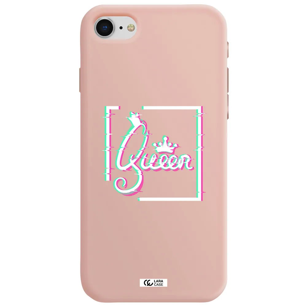 Queen Apple iPhone se 2020 Silicone pastel pink Case