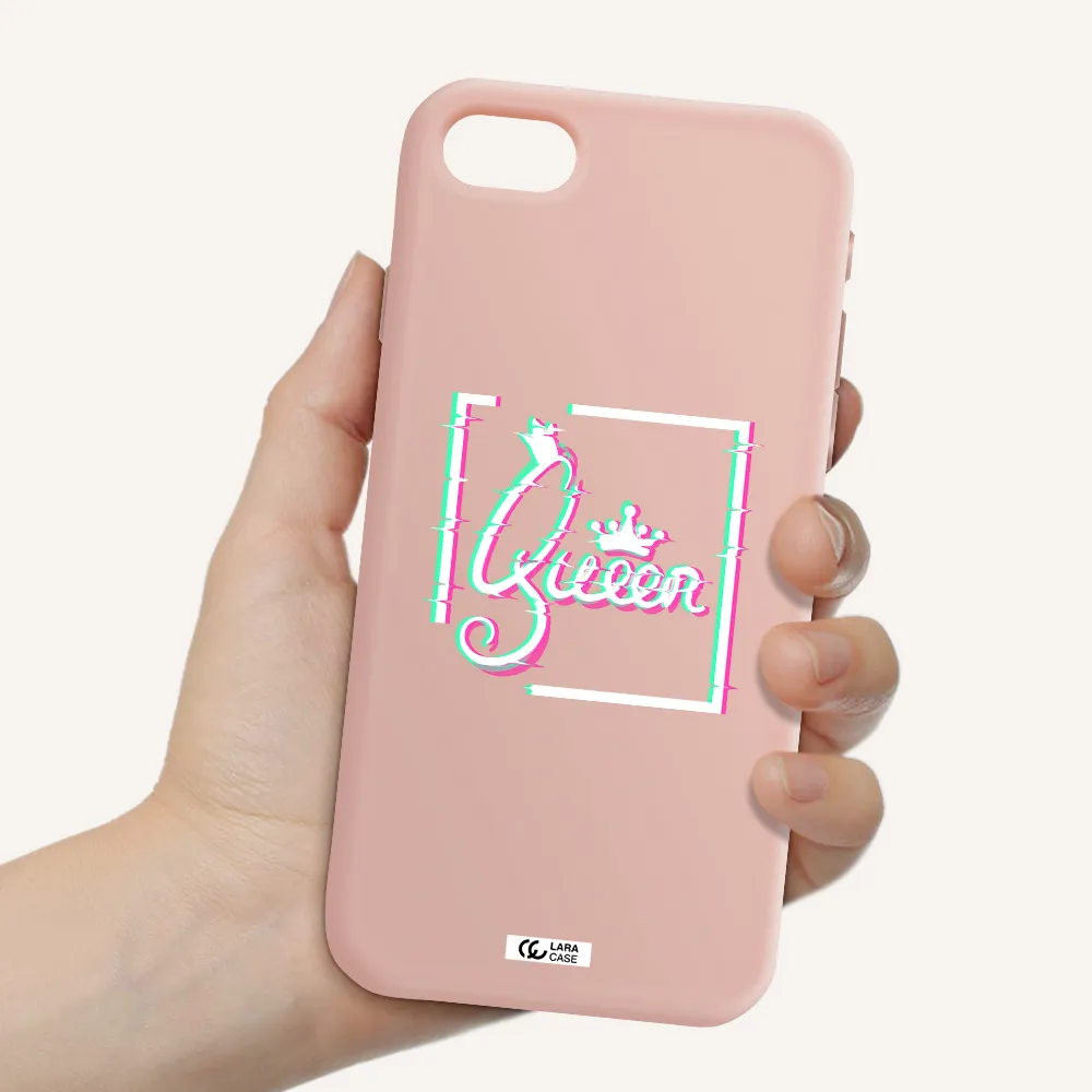 Queen Apple iPhone se 2020 Silicone pastel pink Case