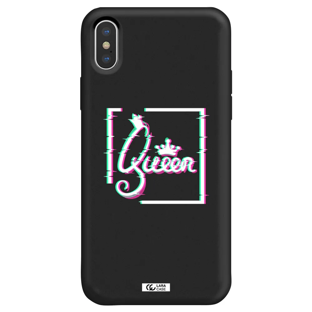 Queen Apple iPhone X Silicone black Case