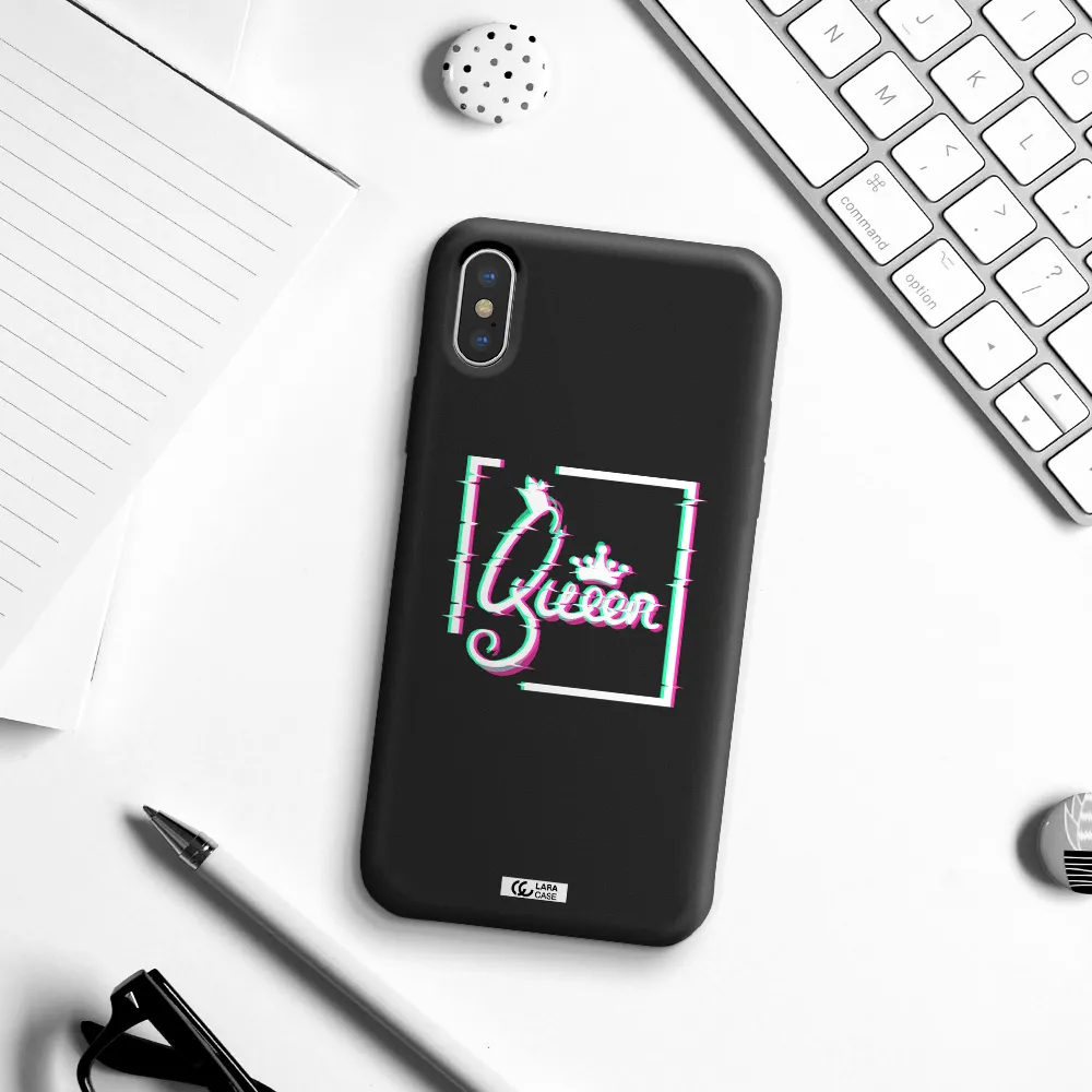 Queen Apple iPhone X Silicone black Case