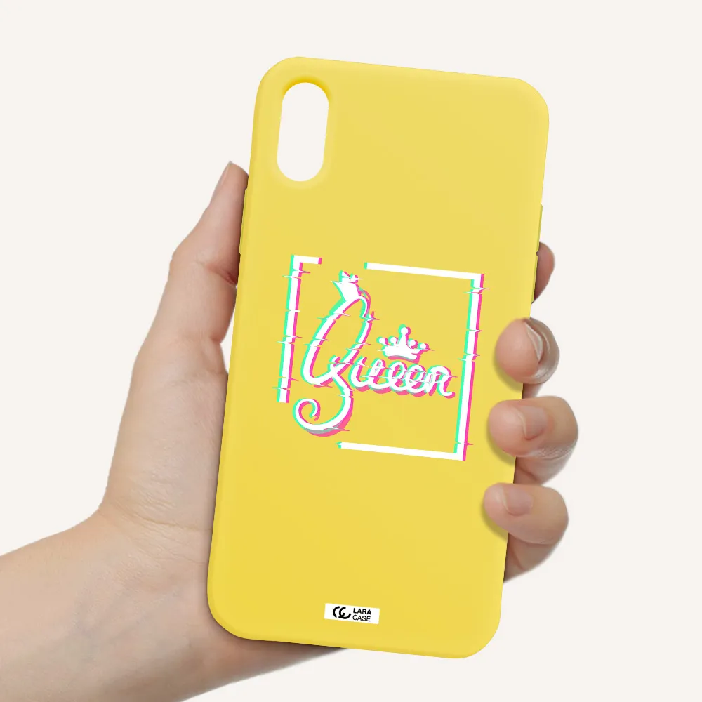 Queen Apple iPhone X Silicone canary yellow Case