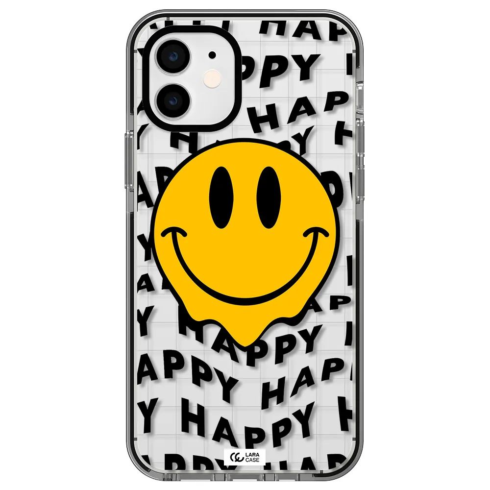 Happy Emoji Apple iPhone 11 impact black border Case