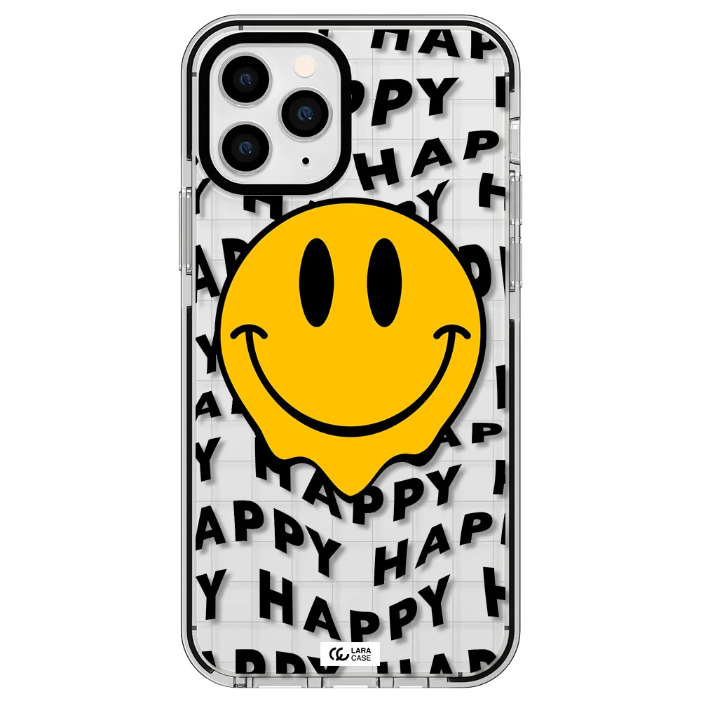 Happy Emoji Apple iPhone 11 pro impact black border Case