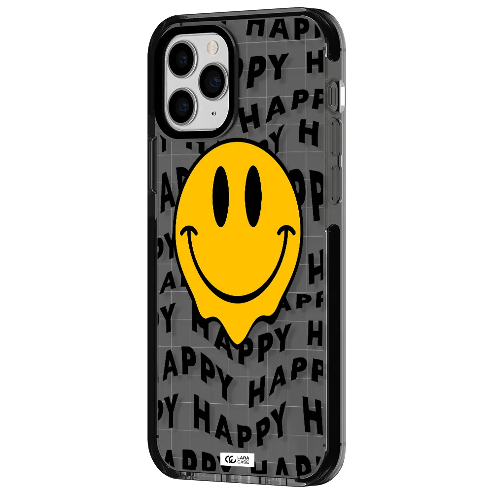 Happy Emoji Apple iPhone 11 pro impact Smoke Black Case